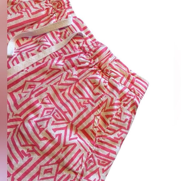 J Crew Pink White Linen Drawstring Skirt Size 0 lined - Picture 4 of 12